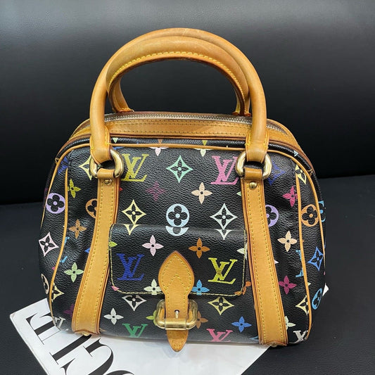 Louis Vuitton Multicolor Monogram Black Canvas Speedy Bag Medium