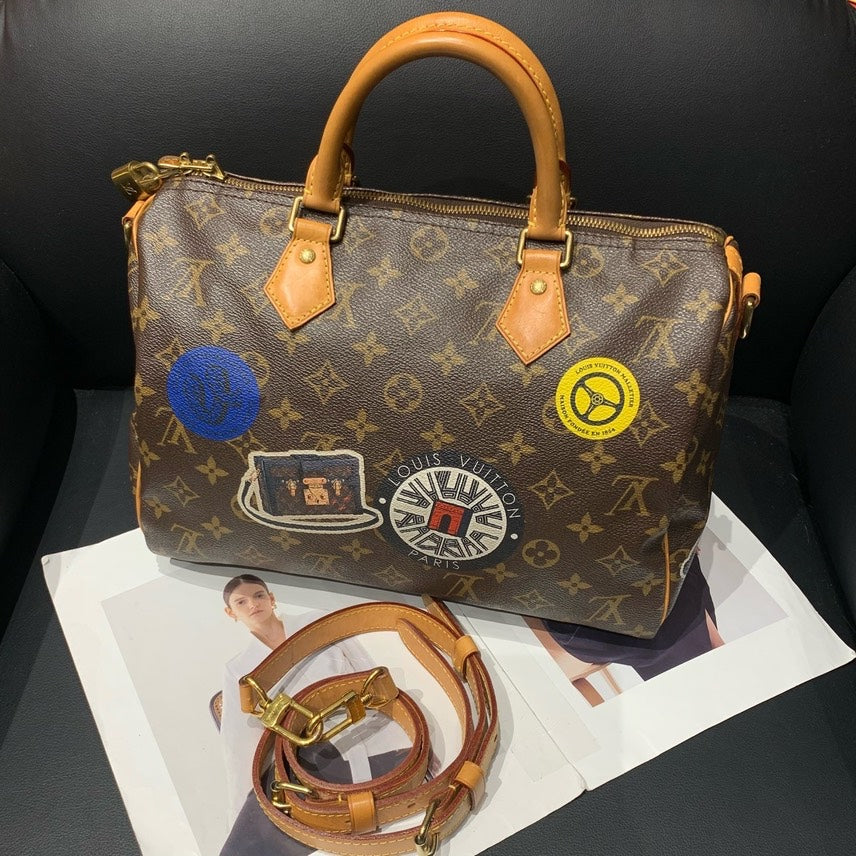Louis Vuitton Monogram Brown Canvas Shoulder Bag 30x22x17