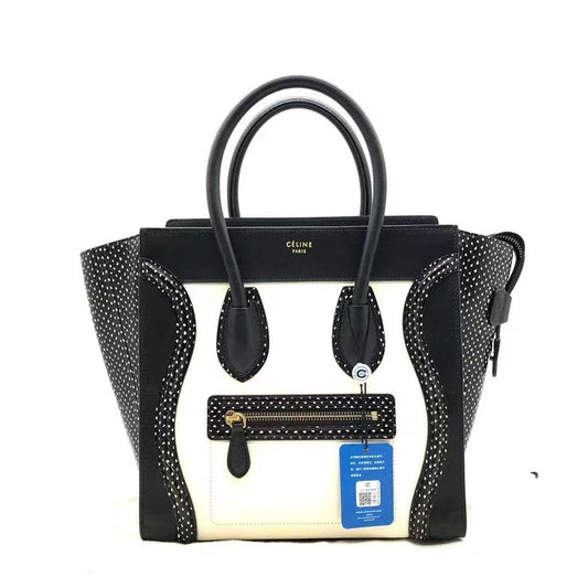 Luxury CELINE Luggage Bag Black and White Tote