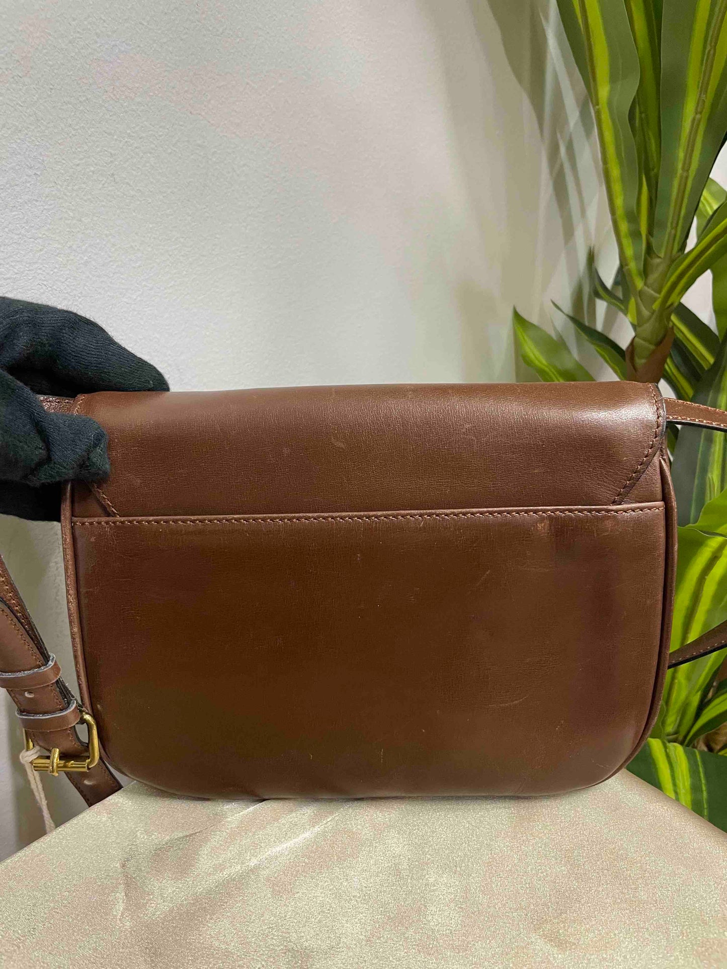 Luxury CELINE Shoulder Bag Brown Leather