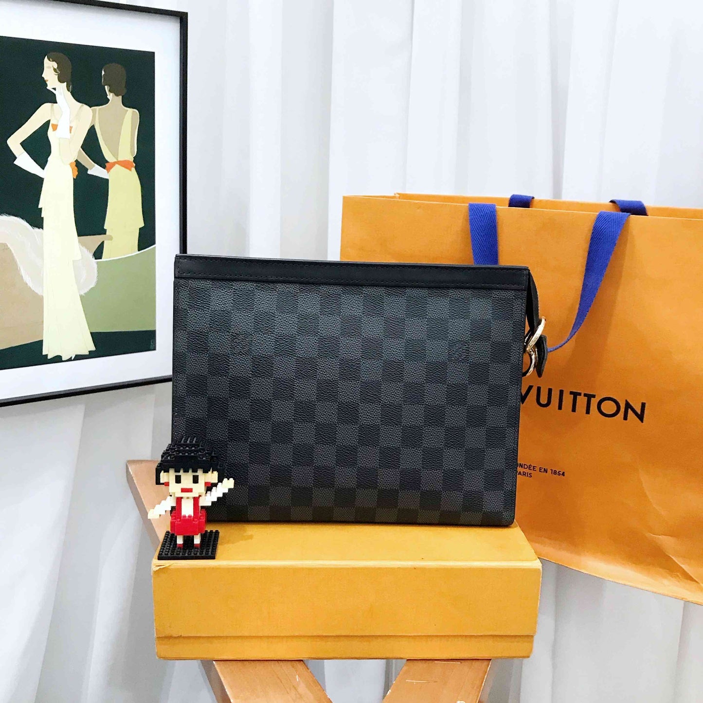Louis Vuitton Damier Graphite Wash Bag - Black Checkered Toiletry Pouch