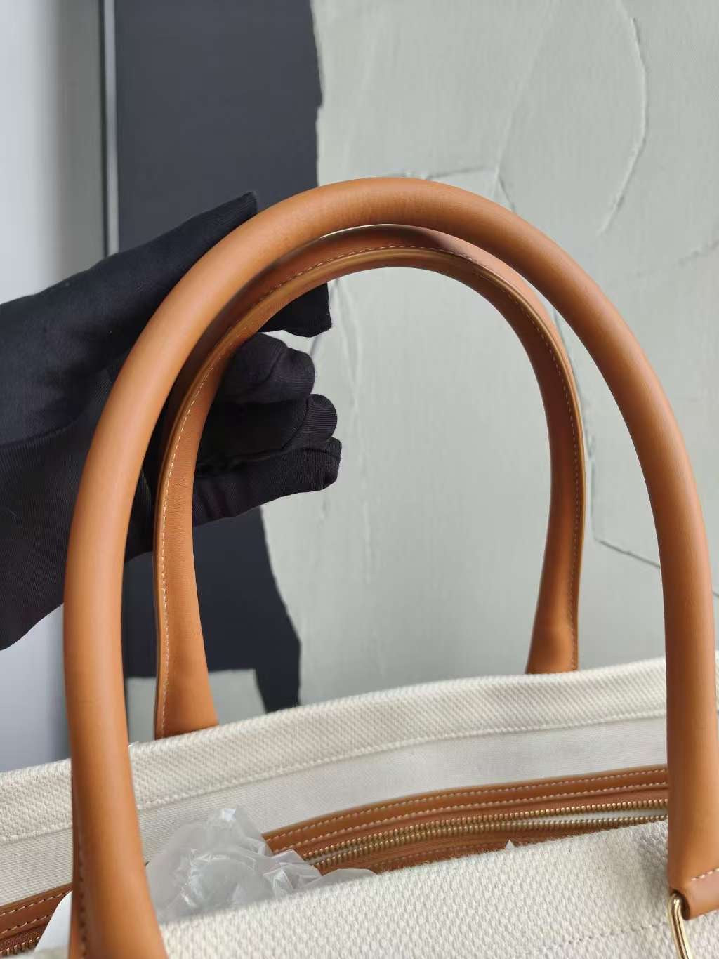 Luxury CELINE Large Cabas Phantom White Tote Bag