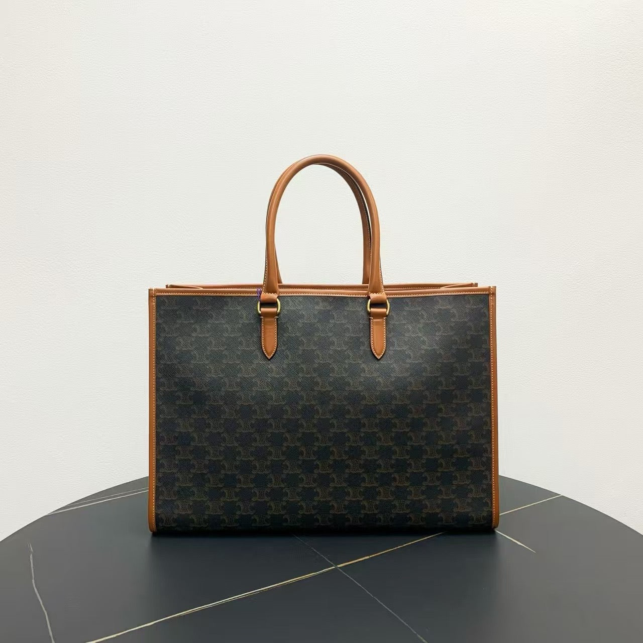 Luxury CELINE Macadam Canvas Brown Tote Bag - Designer Handbag