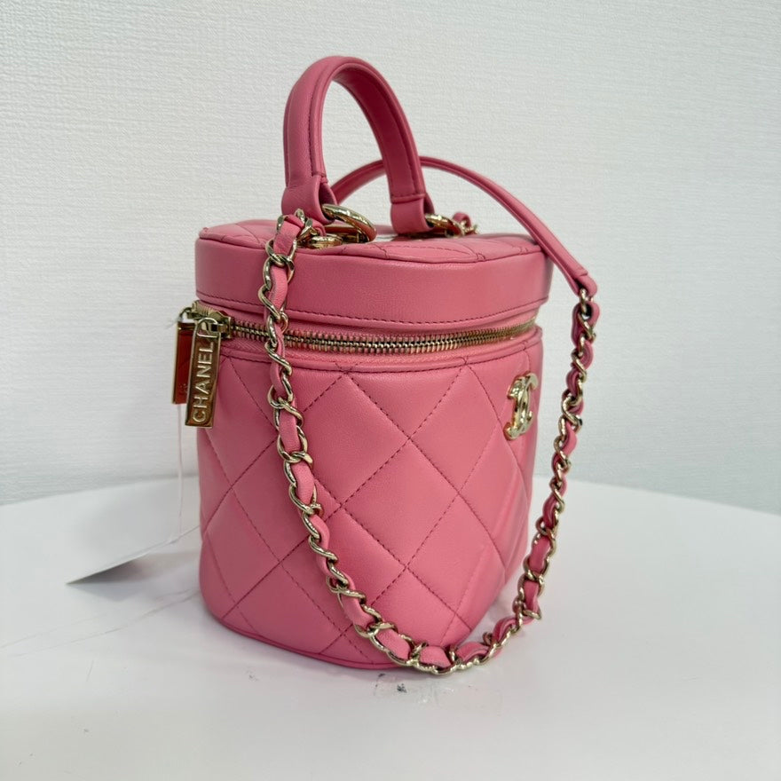 Chanel Calfskin Vanity 2way Bag FM6003 Pink Shoulder Bag