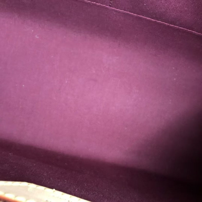 LV Louis Vuitton Patent Leather Brea Two-Way Bag Burgundy