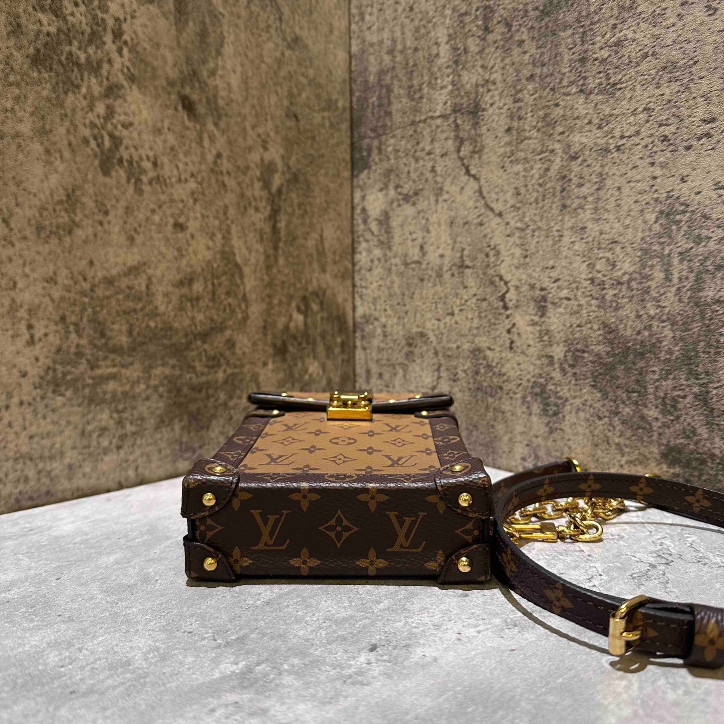 Louis Vuitton trunk vertical phone bag (microchip)