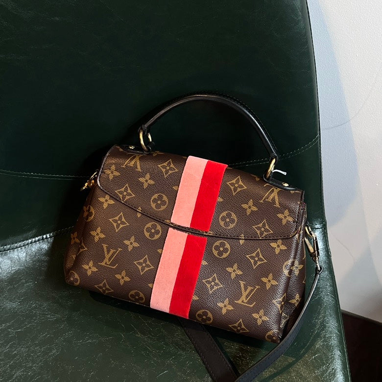 Louis Vuitton Monogram 2way Brown Leather Handbag AF628