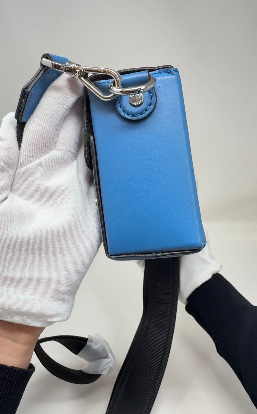 FENDI Baguette Cloth Handbag Blue B23-64