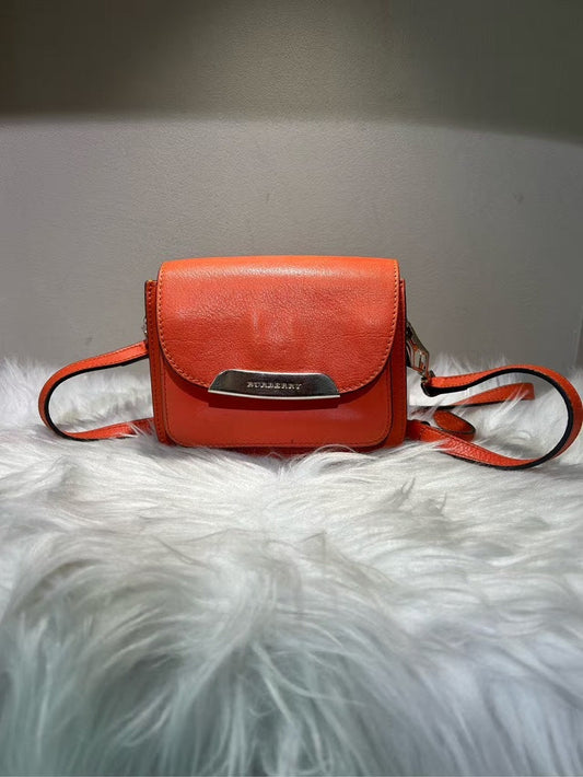 Burberry Crossbody Bag Orange Leather - and On Sale