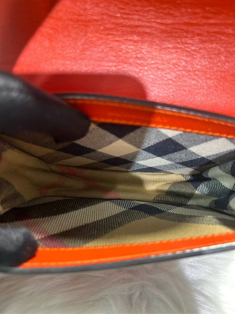 Burberry Crossbody Bag Orange Leather - and On Sale