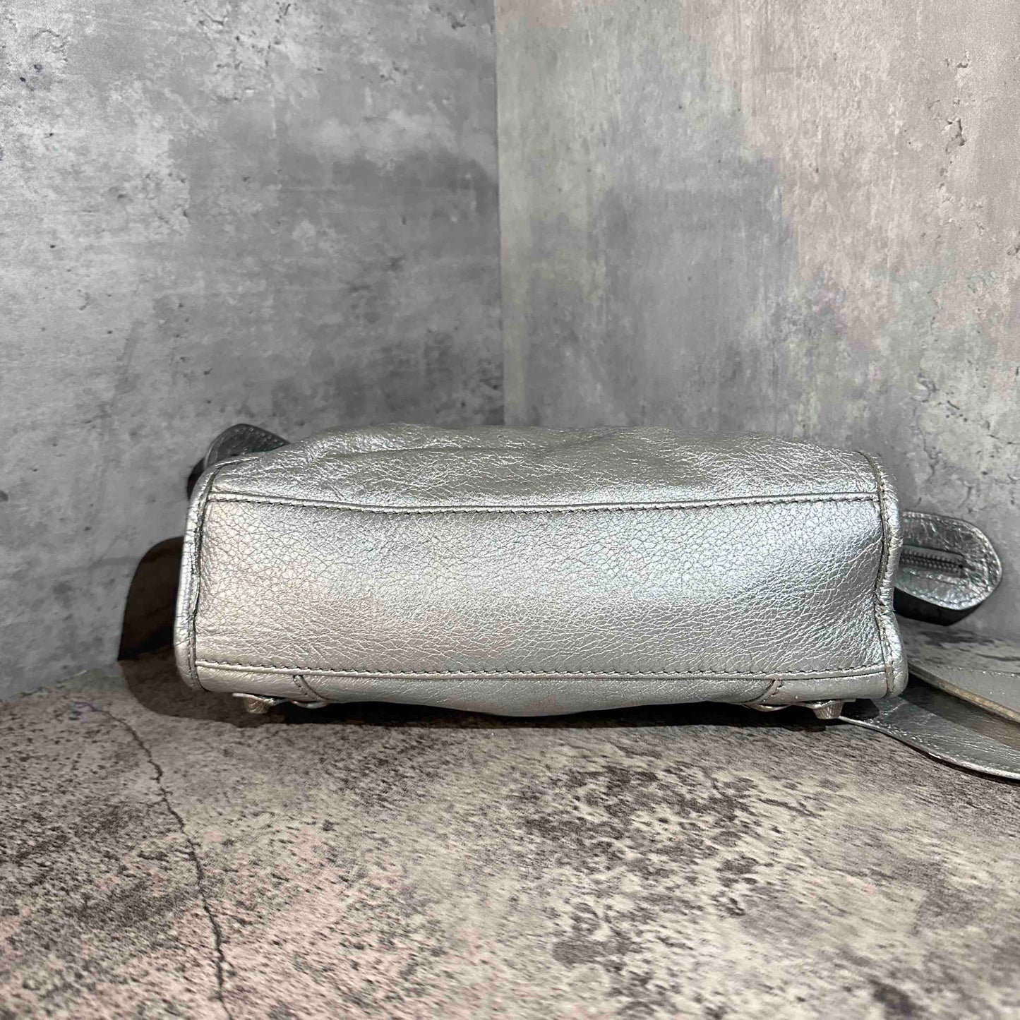 Balenciaga city mini bag silver color