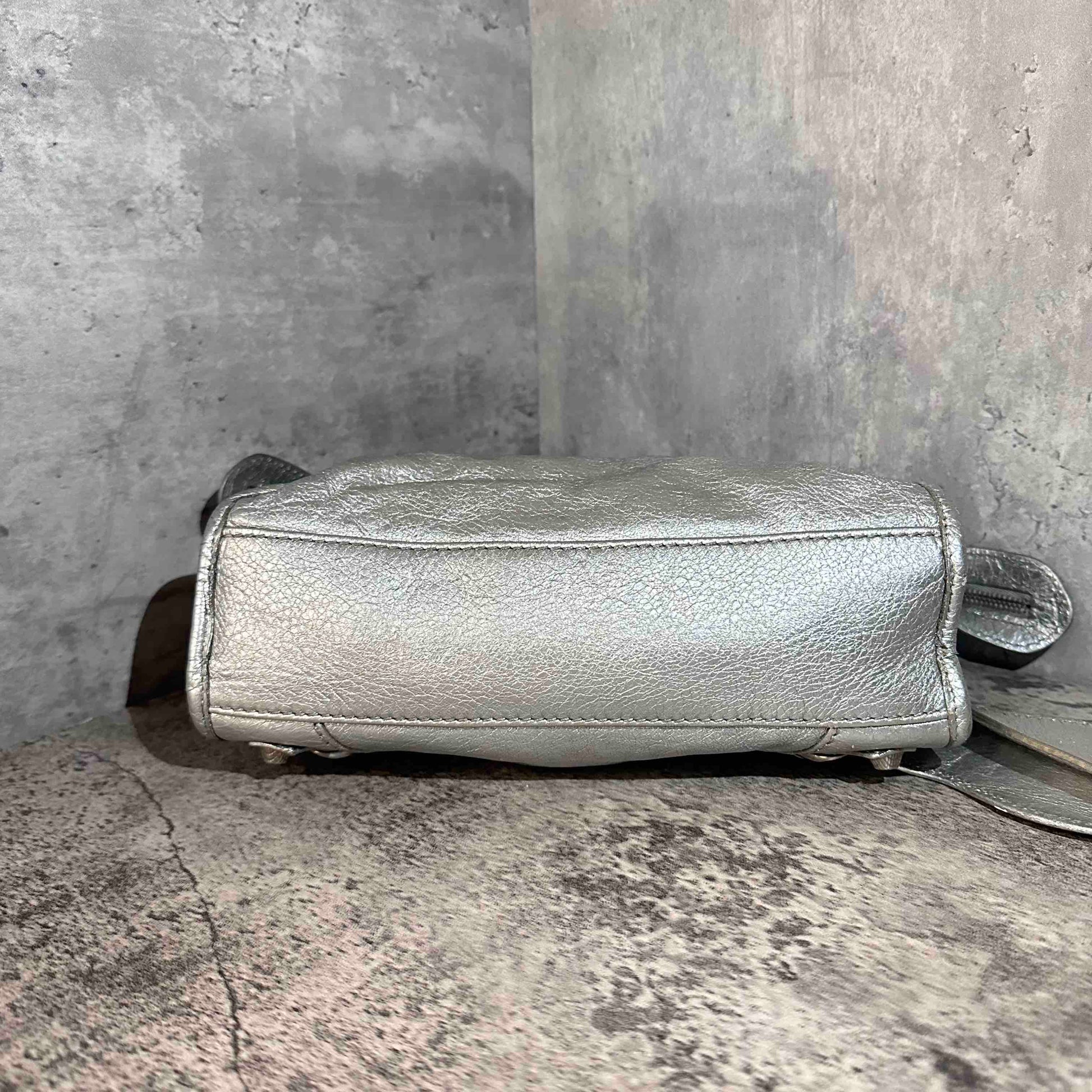 Balenciaga city mini bag silver color