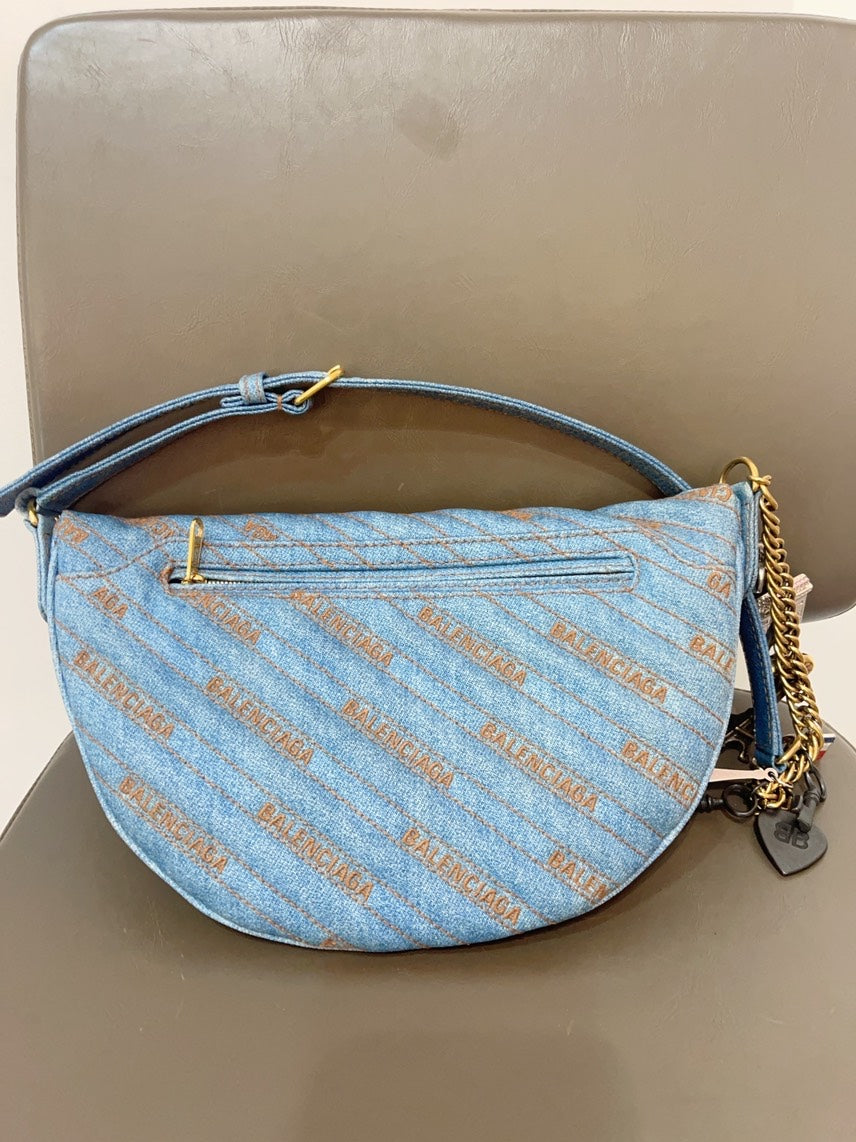 Balenciaga Denim Chain Bag in Blue - Shoulder Bag