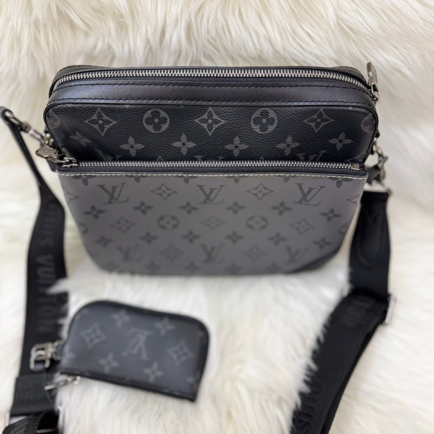 Louis Vuitton Monogram Eclipse Trio Messenger Bag in Black