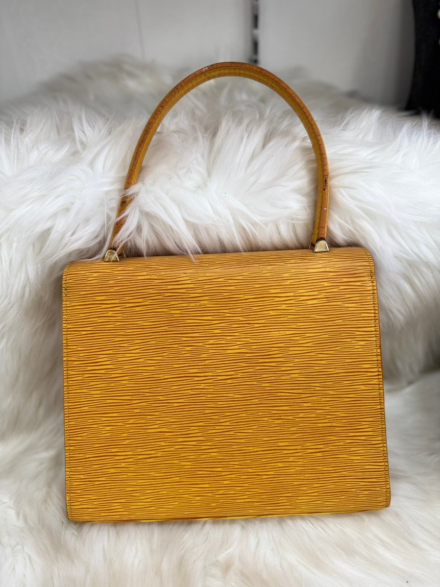 Louis Vuitton Epi Malesherbes Yellow Top Handle Bag