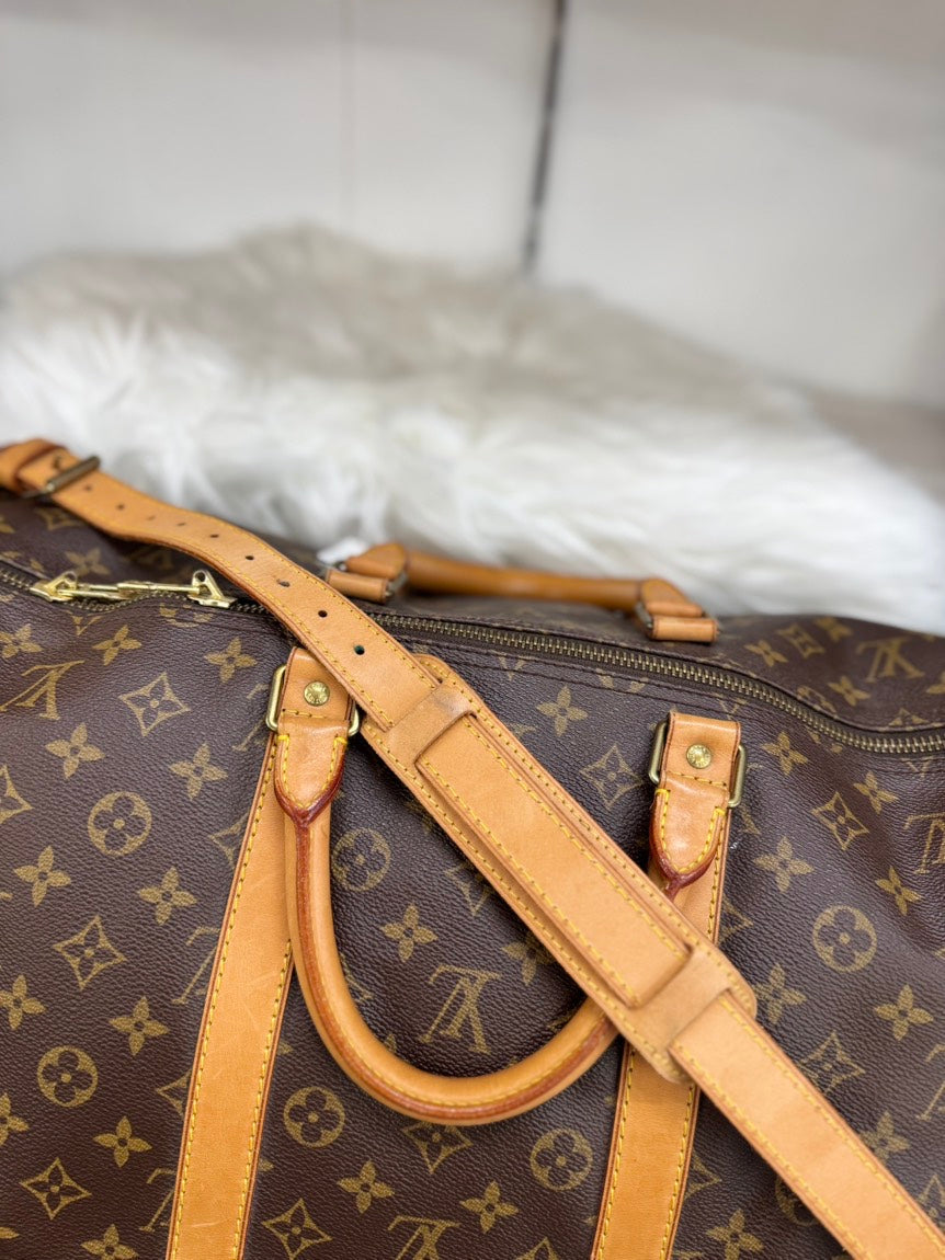 Louis Vuitton Keepall 55 Monogram Brown Duffle Bag