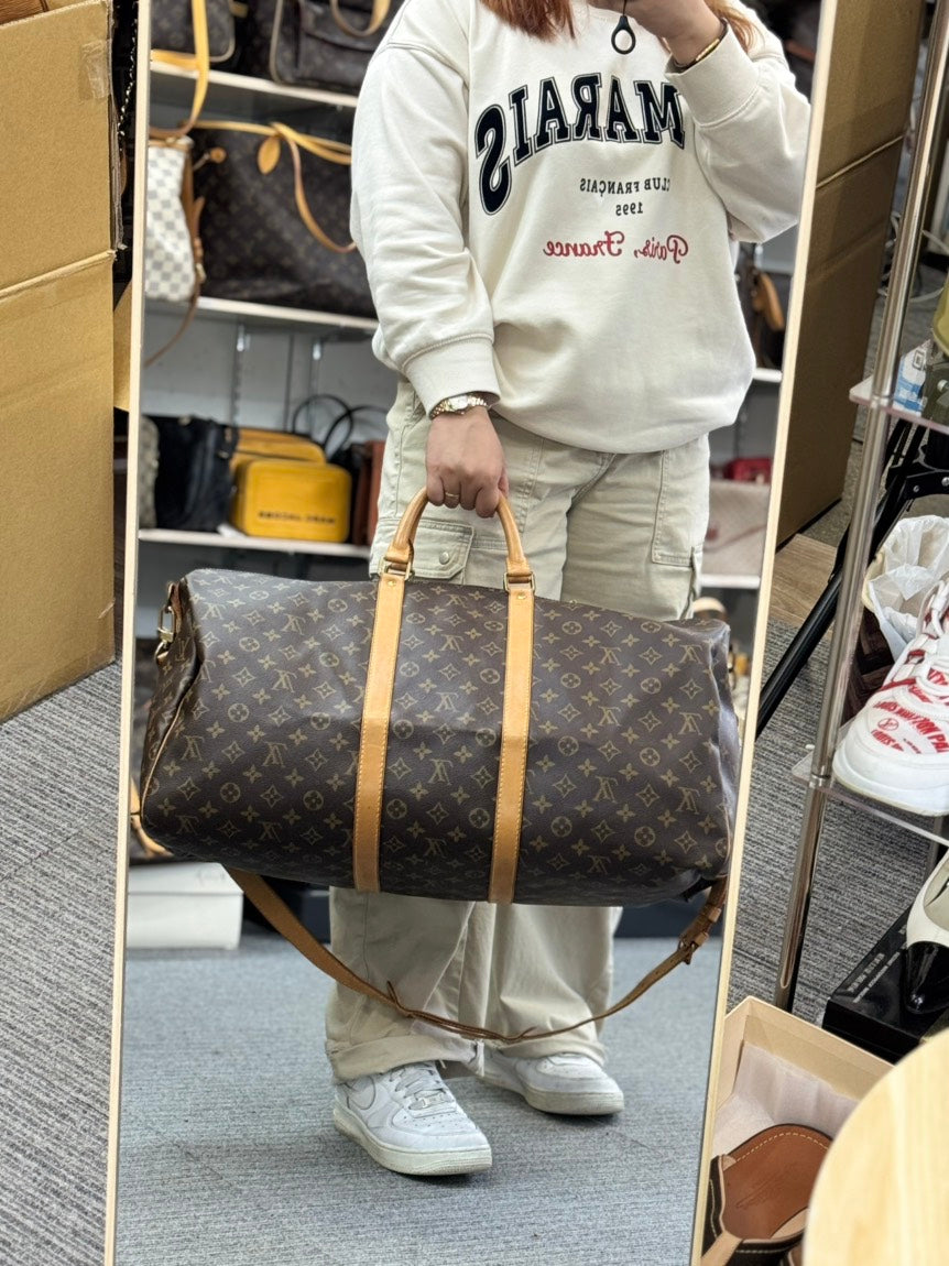 Louis Vuitton Keepall 55 Monogram Brown Duffle Bag