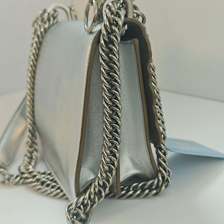 Fendi Kani Silver Shoulder Bag Stylish Designer Handbag