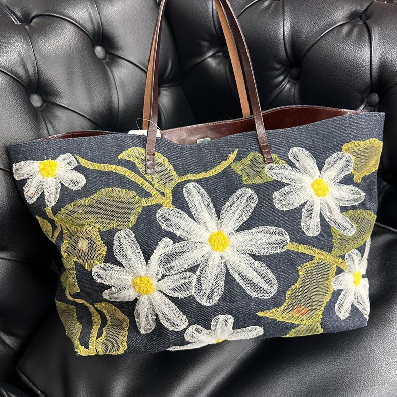 Fendi Denim FVN Tote Bag Blue