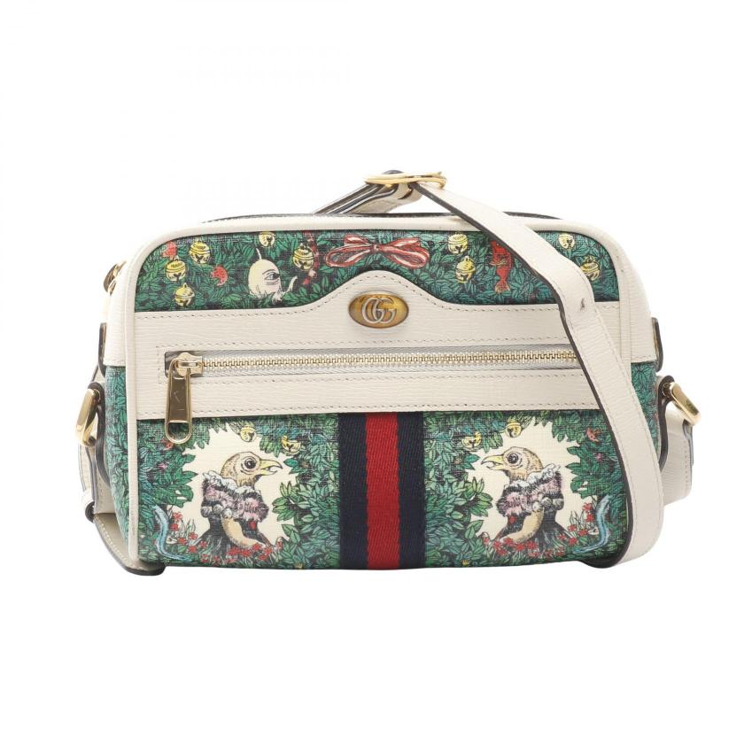 GUCCI Yuko Higuchi Ophidia Shoulder bag PVC leather off white green multicolor 2120900063665