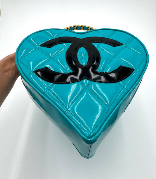 Chanel 1995 Barbie Blue & Black Heart Vanity Bag