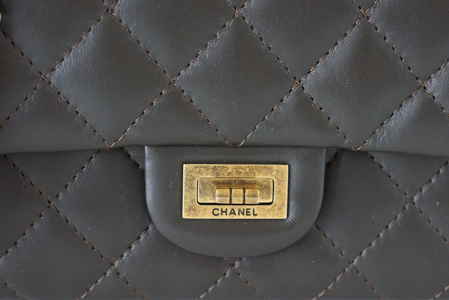 Chanel Bag 2 55 Medium Classic Double Flap Dark Olive Khaki New