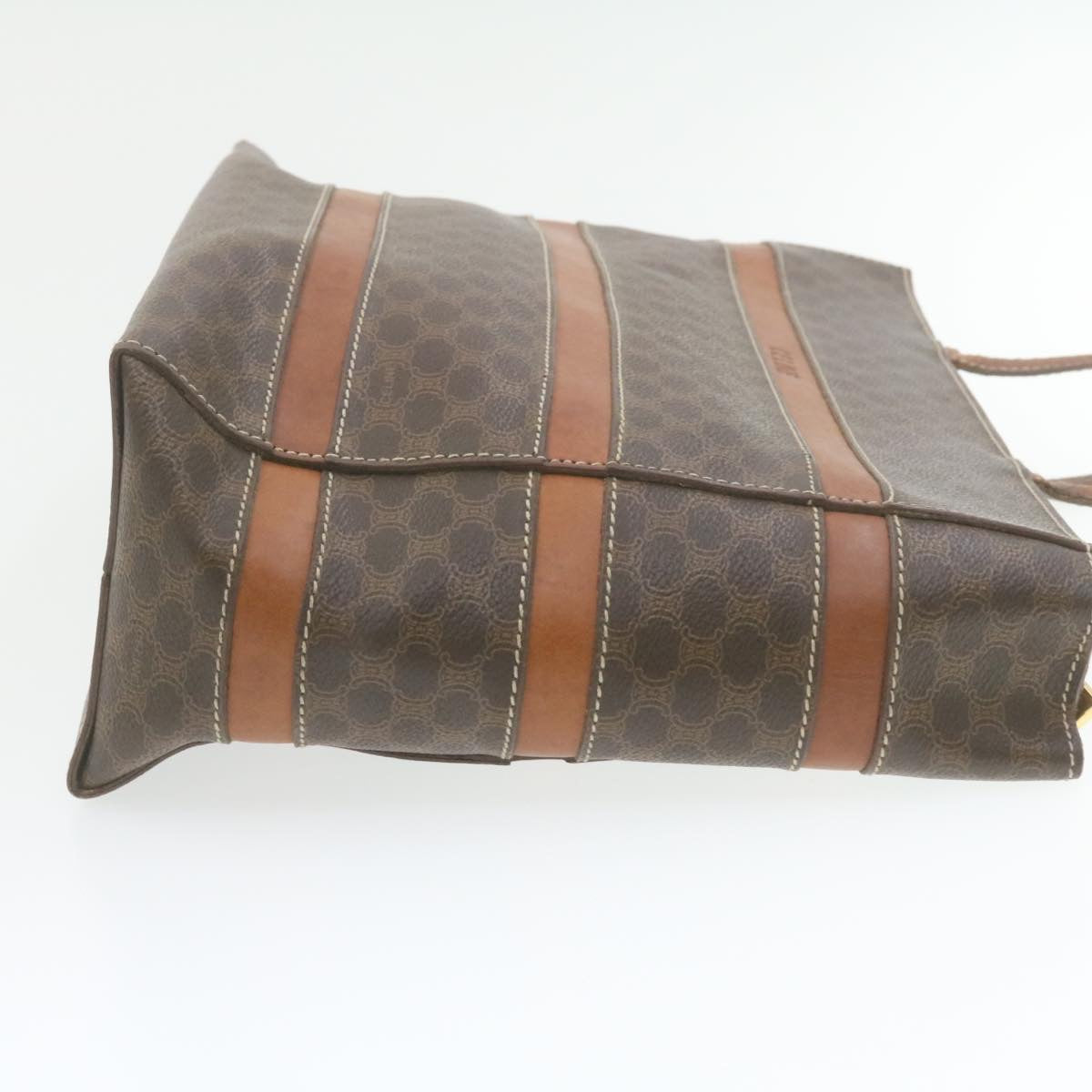 Luxury CELINE Macadam Canvas Tote Bag PVC Leather Brown rd1995