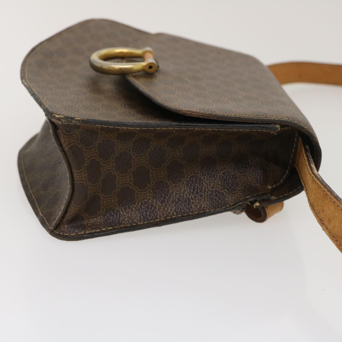 Luxury CELINE Macadam Canvas 2Way Shoulder Bag Brown rd2081