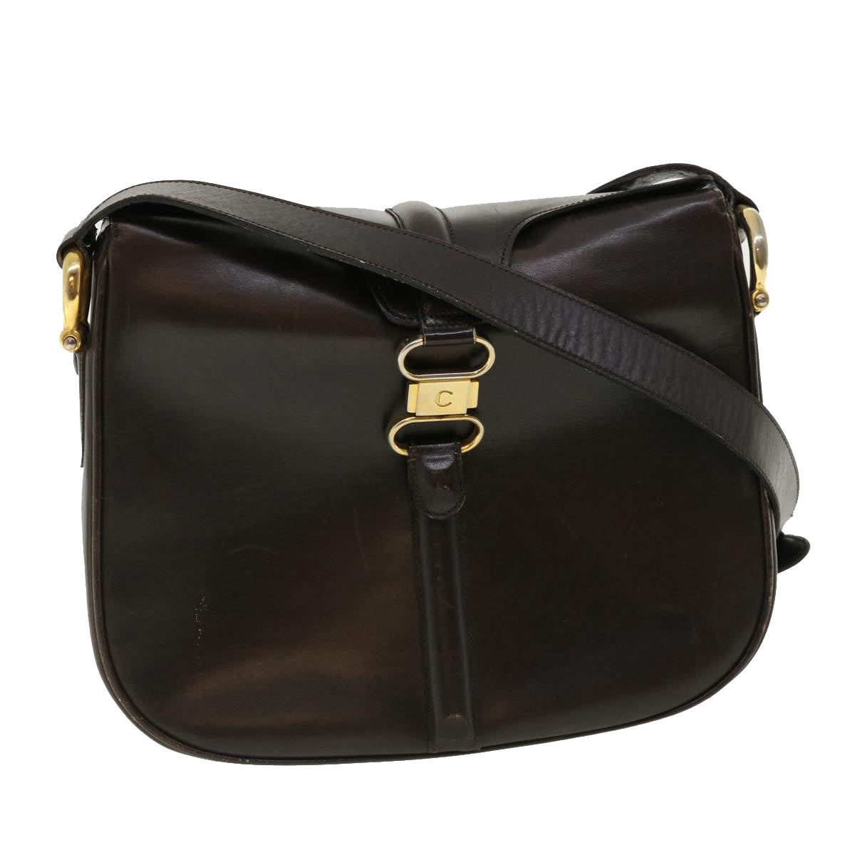 Luxury CELINE Shoulder Bag Leather Brown rd4008
