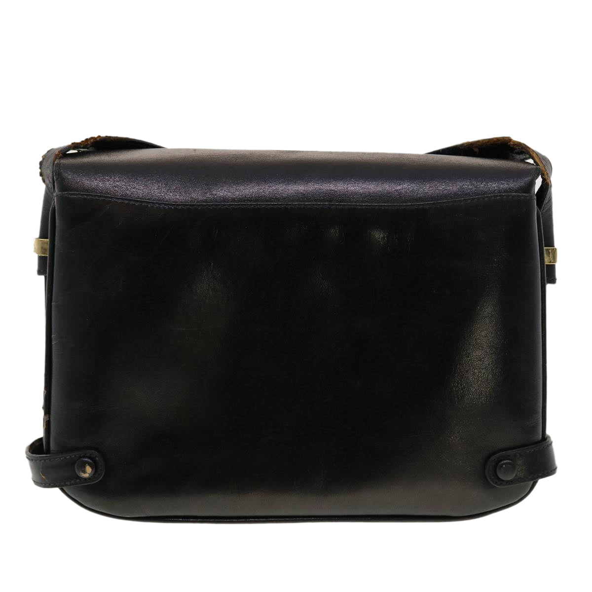 Luxury CELINE Horse Carriage Shoulder Bag Leather Black rd4883