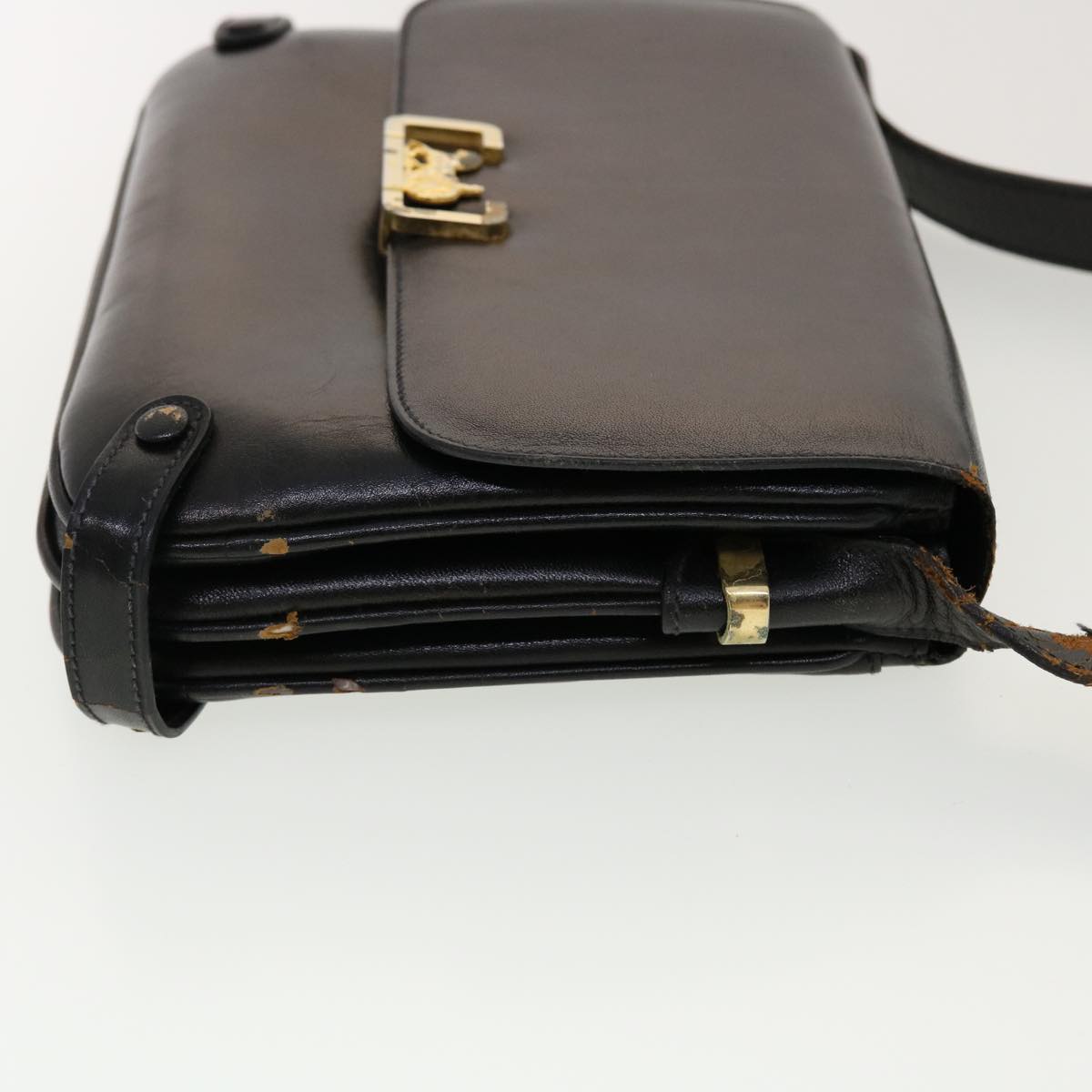 Luxury CELINE Horse Carriage Shoulder Bag Leather Black rd4883