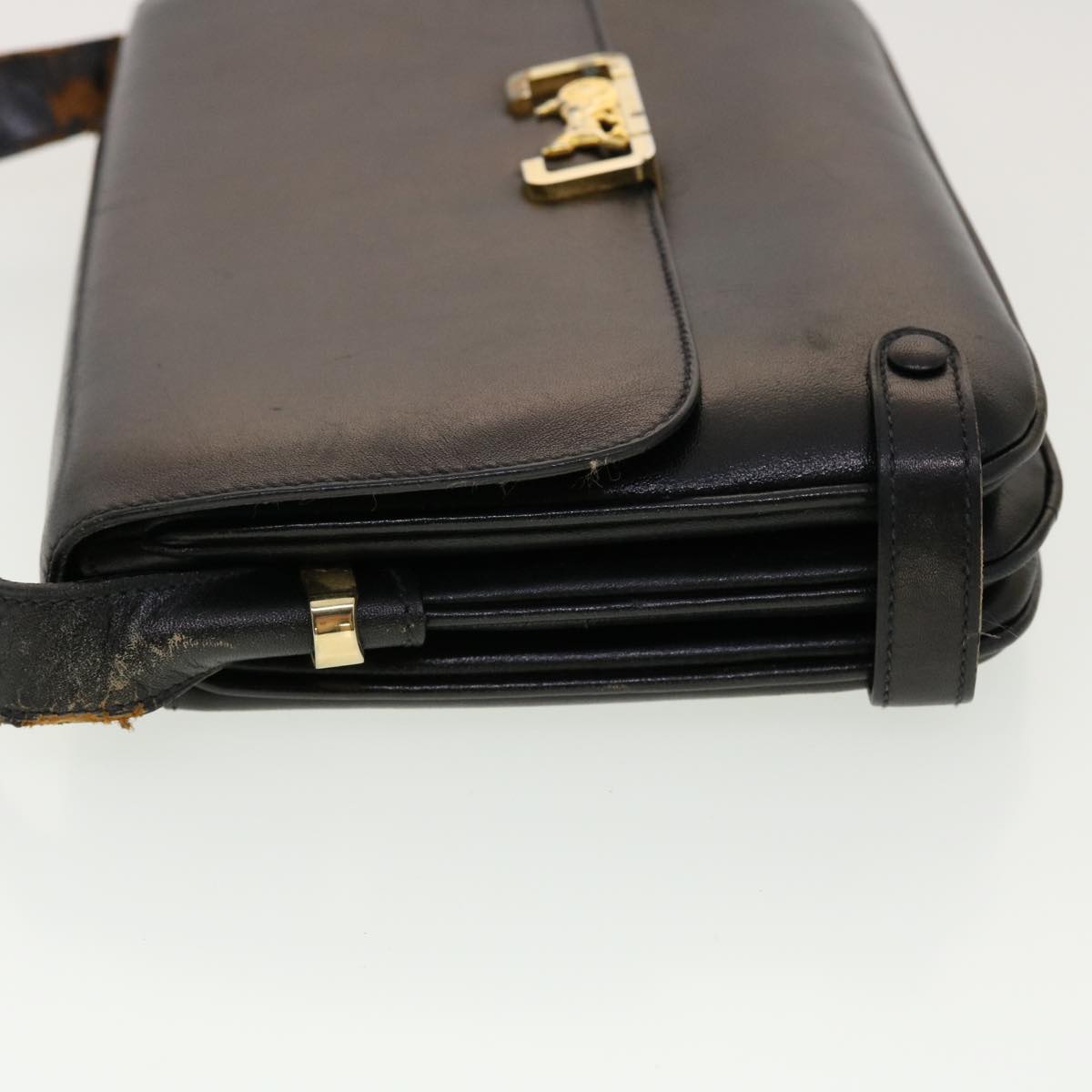 Luxury CELINE Horse Carriage Shoulder Bag Leather Black rd4883