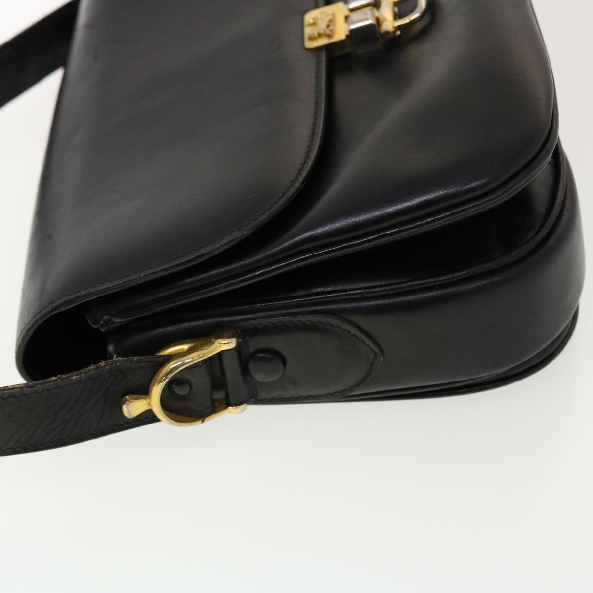 Luxury CELINE Horse Carriage Shoulder Bag Leather Black rd4963