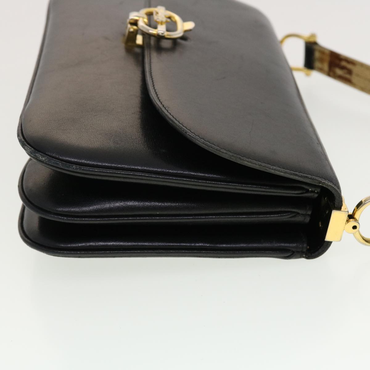 Luxury CELINE Horse Carriage Shoulder Bag Leather Black rd5162