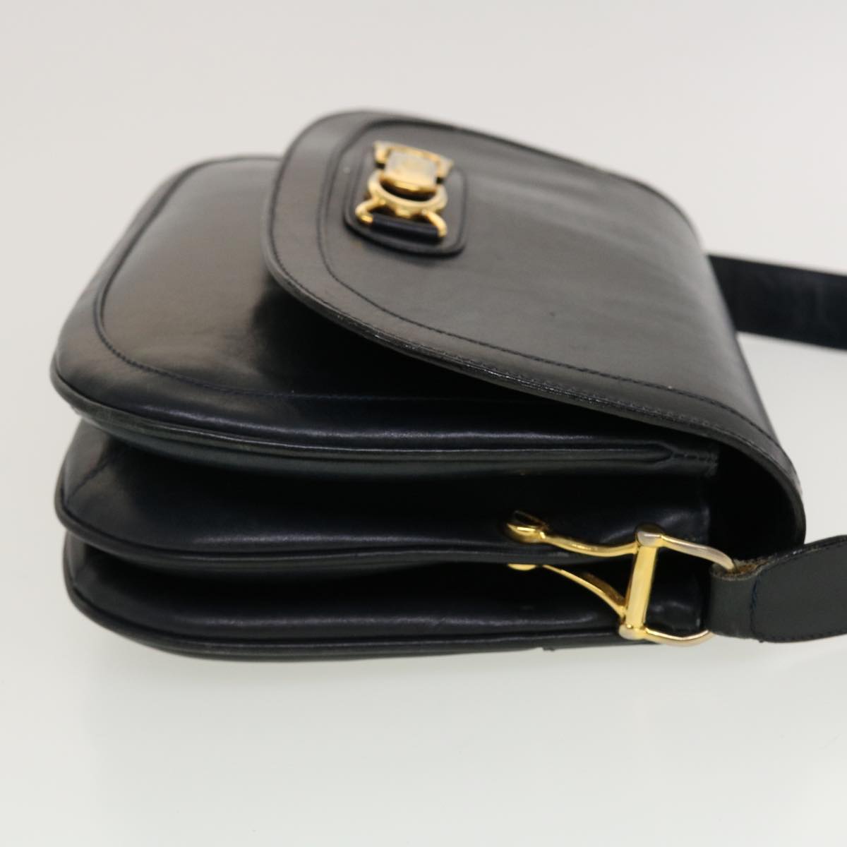 Luxury CELINE Horse Carriage Shoulder Bag Leather Navy rd5253