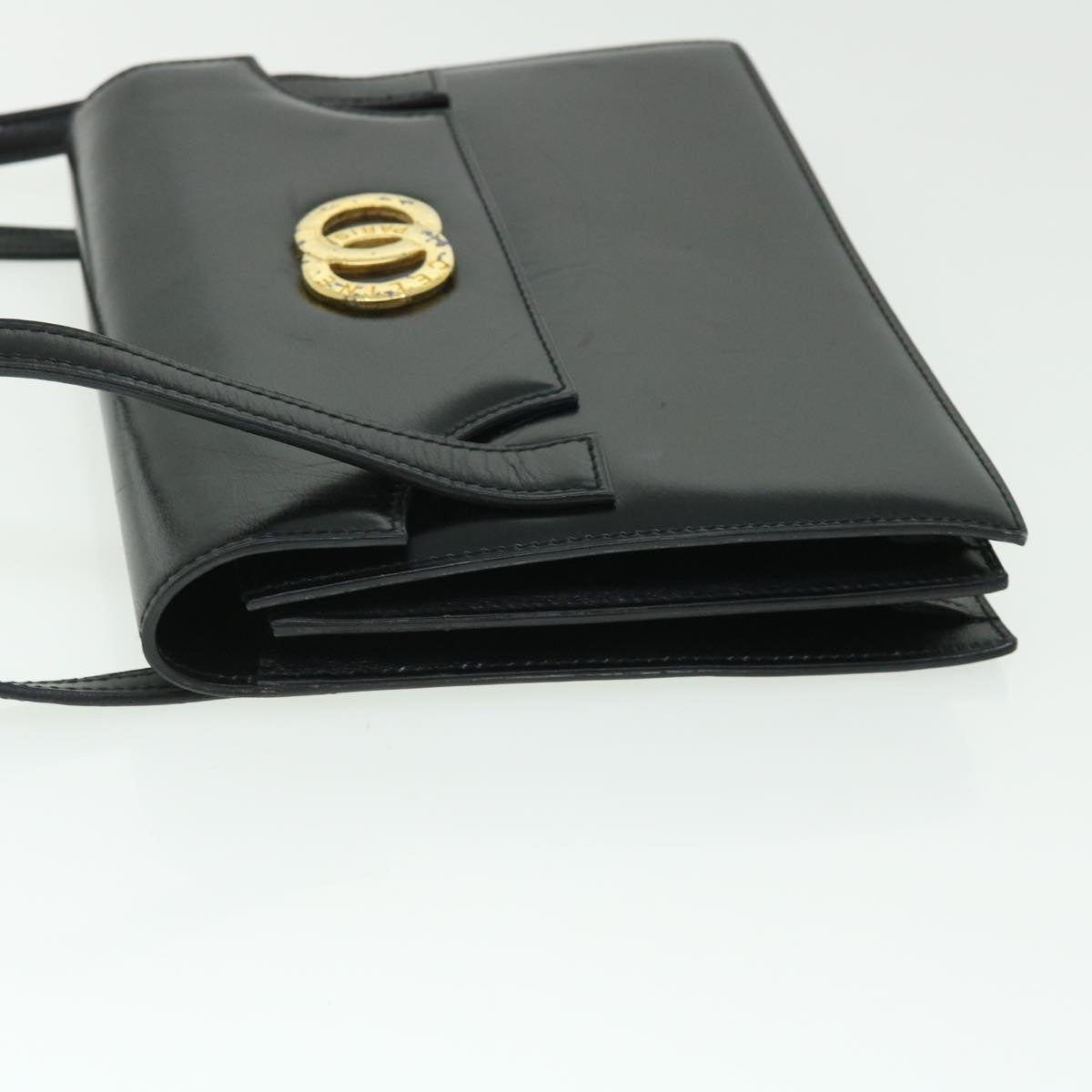 Luxury CELINE Circle Shoulder Bag Leather Black rd5696