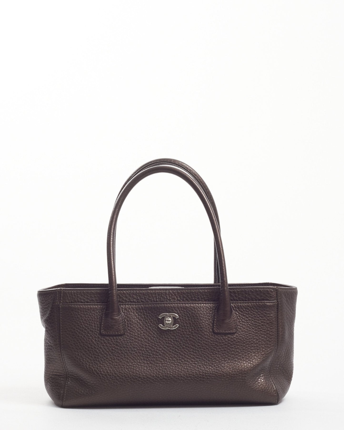 Chanel Brown Iridescent Leather East West Cerf Executive Tote