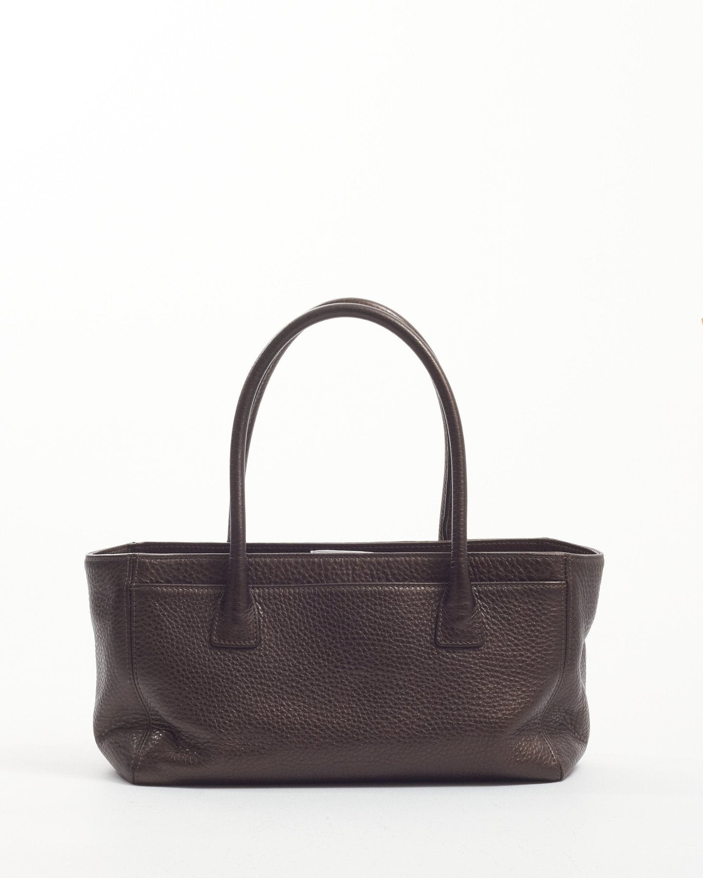 Chanel Brown Iridescent Leather East West Cerf Executive Tote