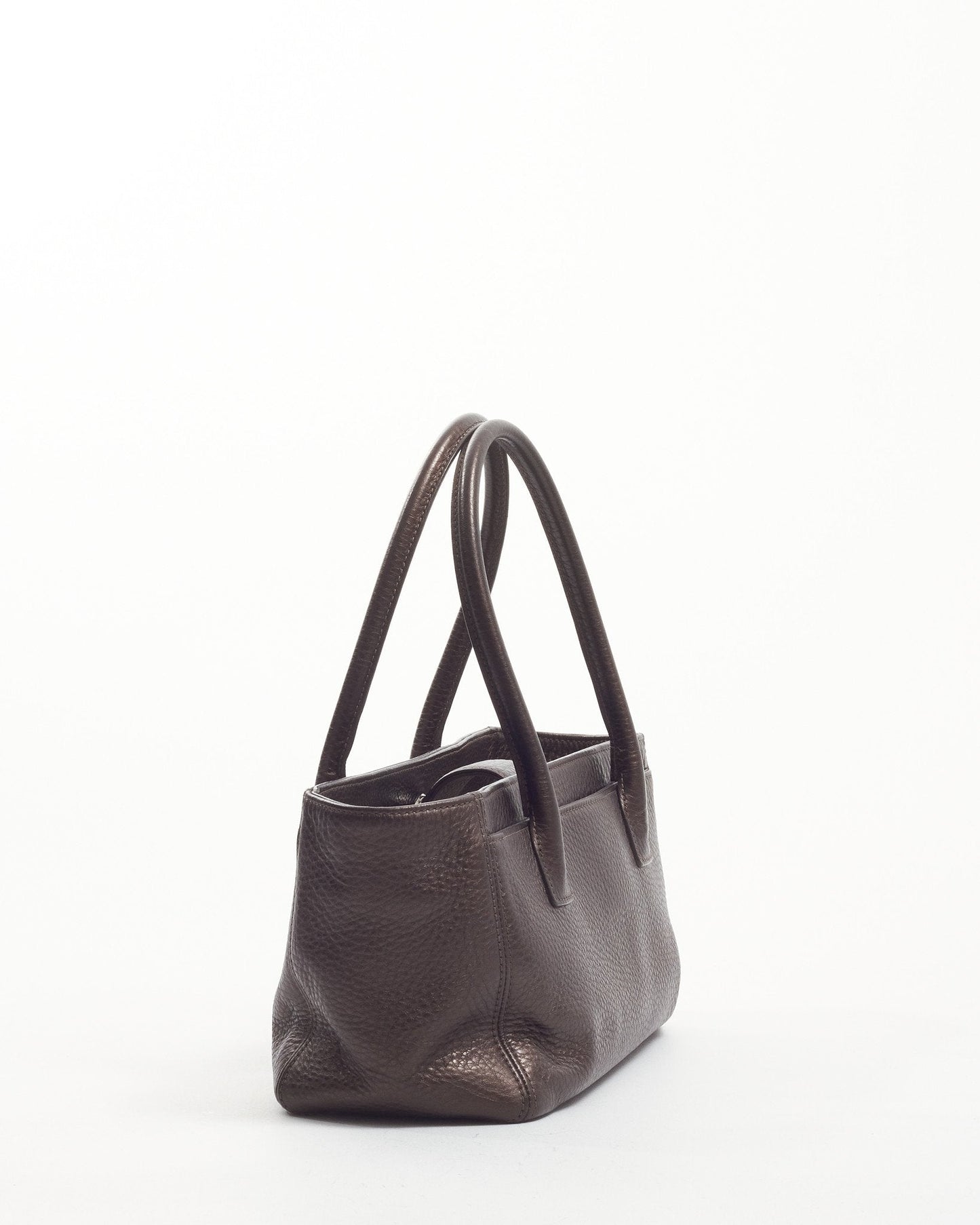 Chanel Brown Iridescent Leather East West Cerf Executive Tote