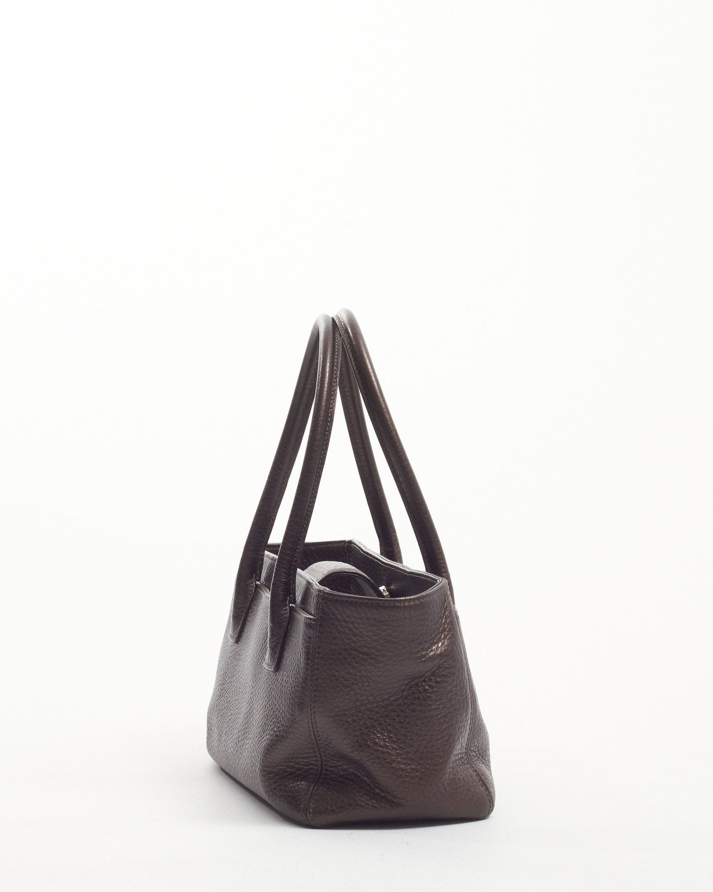 Chanel Brown Iridescent Leather East West Cerf Executive Tote