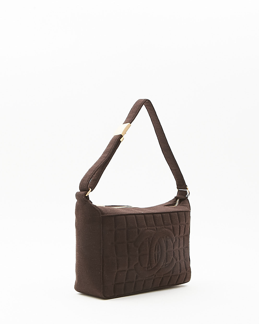 Chanel Brown Wool Chocolate Bar Shoulder Bag