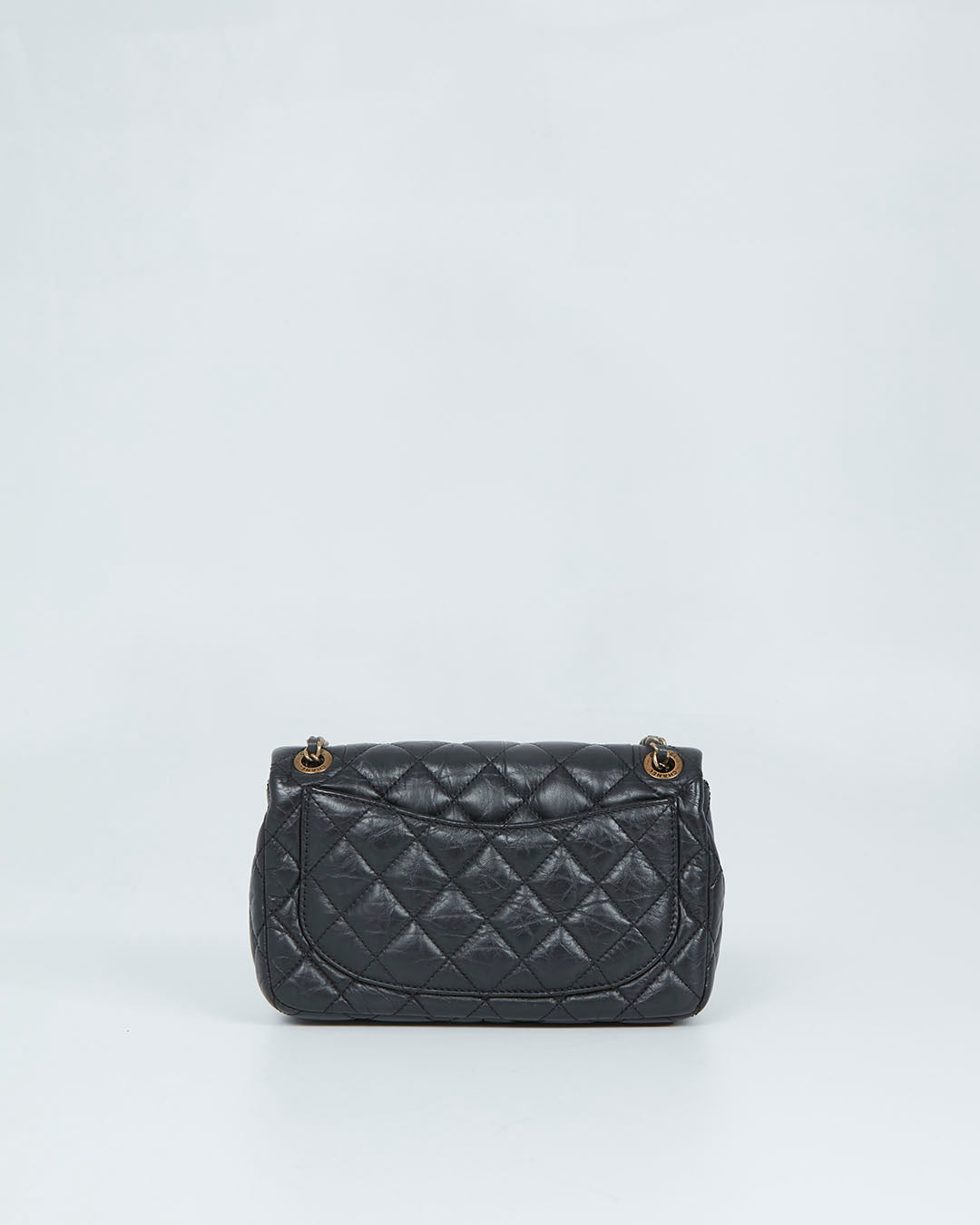 Chanel Black Aged Calfskin Coin Medallion Mini Flap Bag