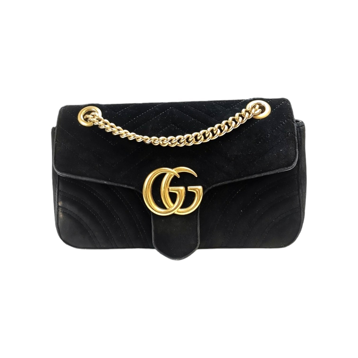Gucci GG Marmont Black Quilted Crossbody