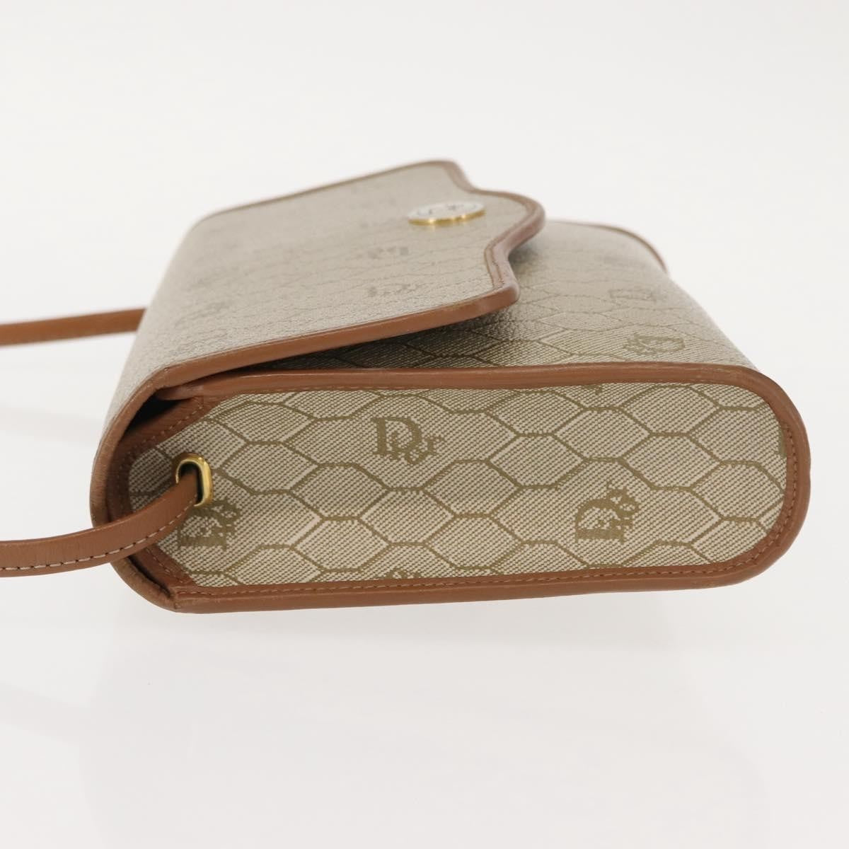 Christian Dior Honeycomb Flap Crossbody Bag Canvas And Leather Beige Canvas Shoulder Bag Bag  