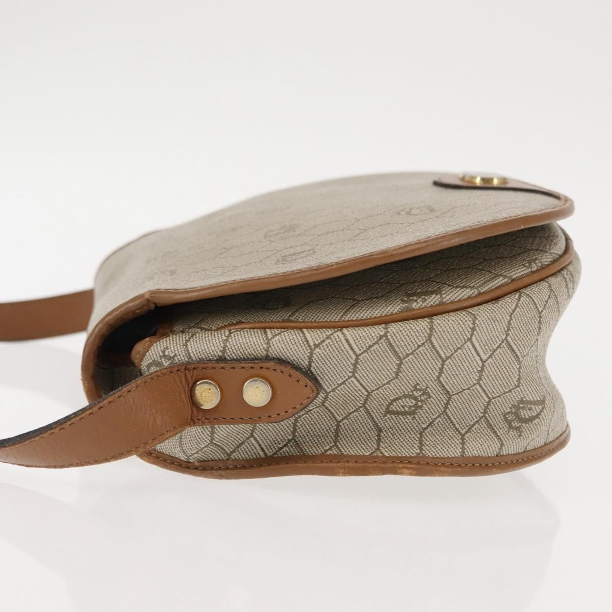 Christian Dior Honeycomb Flap Crossbody Bag Coated Canvas Beige Canvas Bag  