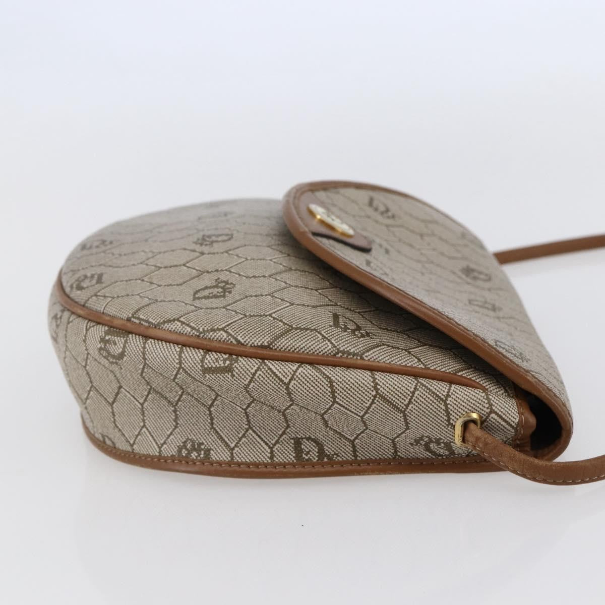 Christian Dior Honeycomb Flap Crossbody Bag Coated Canvas Beige Canvas Shoulder Bag Bag  