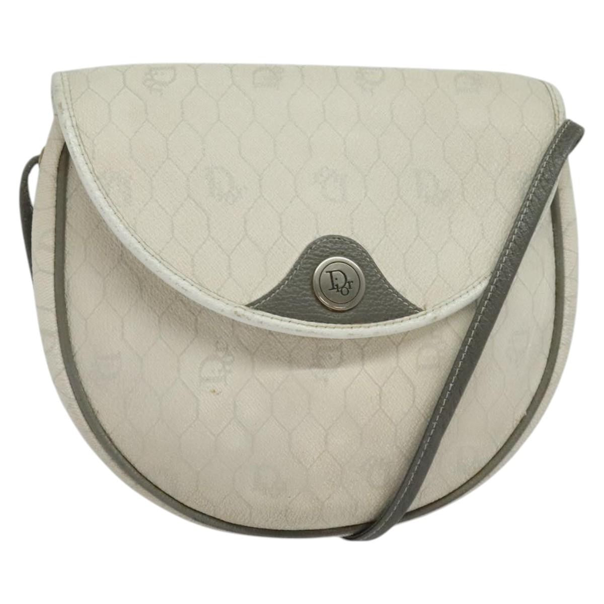 Christian Dior Honeycomb Shoulder Bag Canvas White Canvas Shoulder Bag Bag  