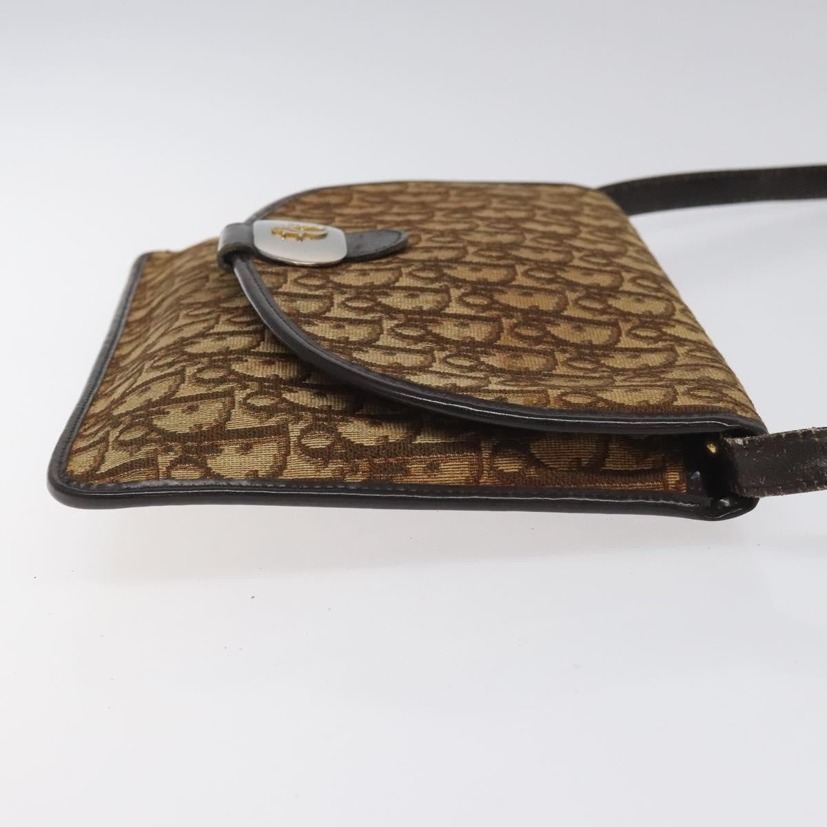 Christian Dior Trotter Shoulder Bag Canvas Brown Canvas Bag  
