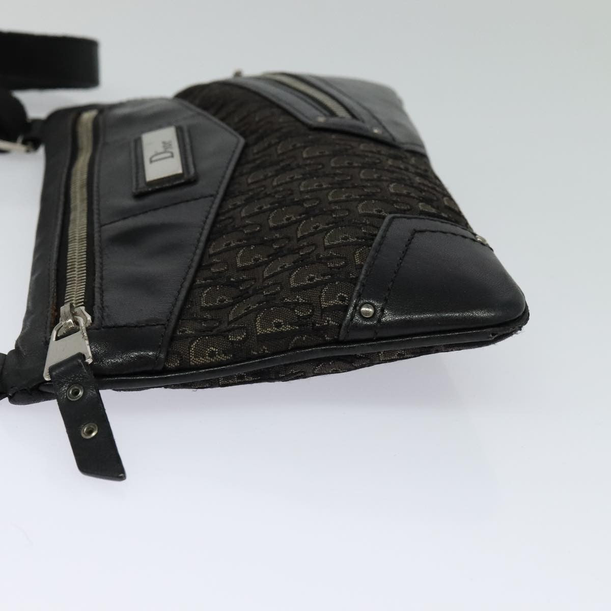 Christian Dior Trotter Shoulder Bag Canvas Black Canvas Shoulder Bag Bag  