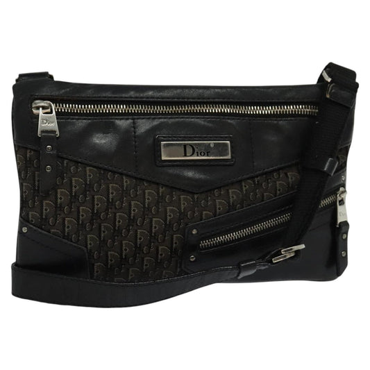 Christian Dior Trotter Shoulder Bag Canvas Black Canvas Shoulder Bag Bag  